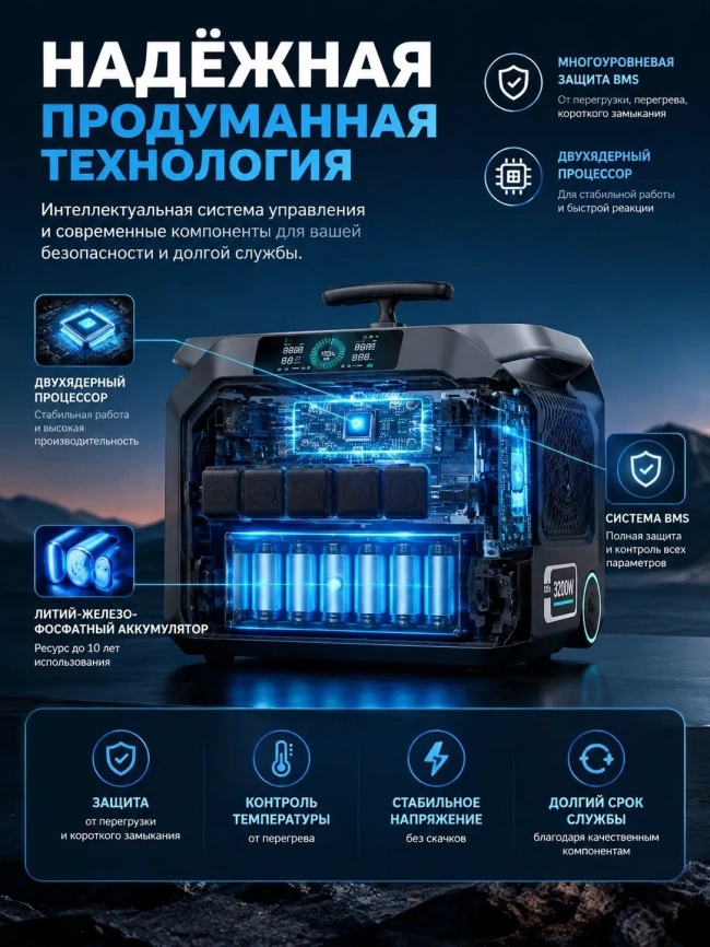 Портативная электростанция eDro LFP 3200 W фото 7