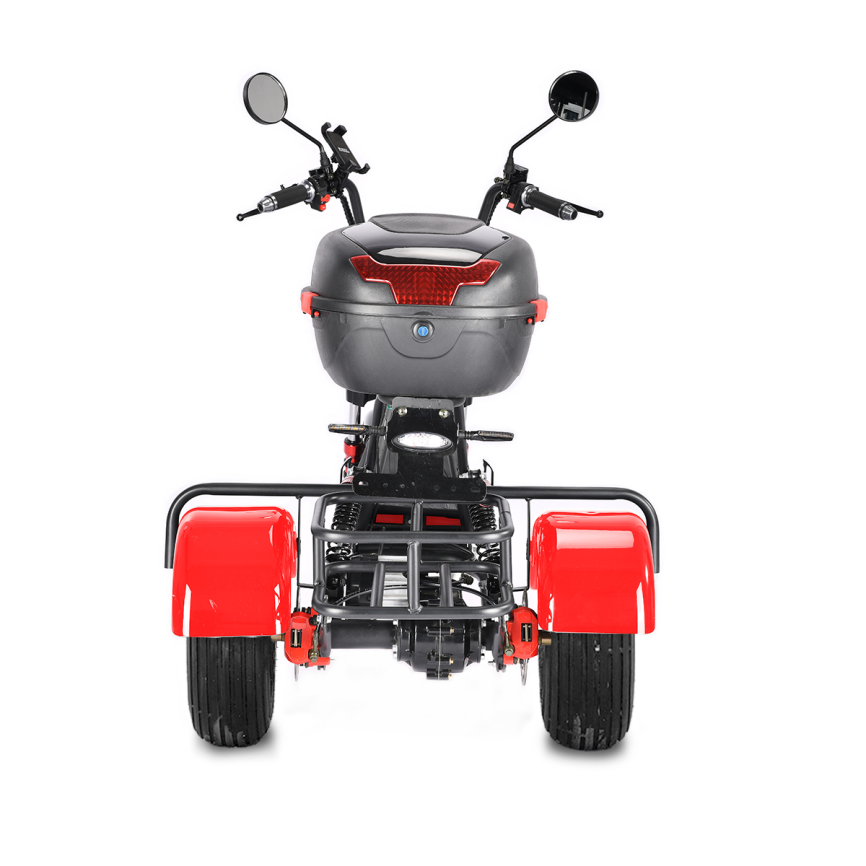 Электротрицикл WHITE SIBERIA TRIKE MINI RED 1500W Шоссейные колёса фото 7