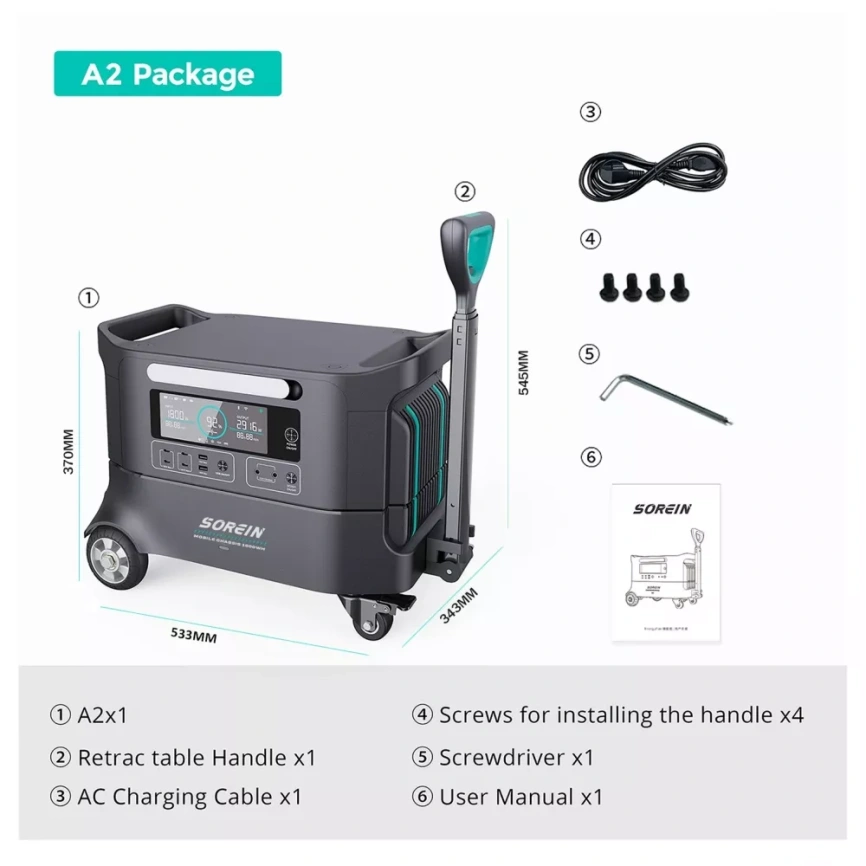 Портативная зарядная станция Sorien A2 (2074 Ватт час) фото 6