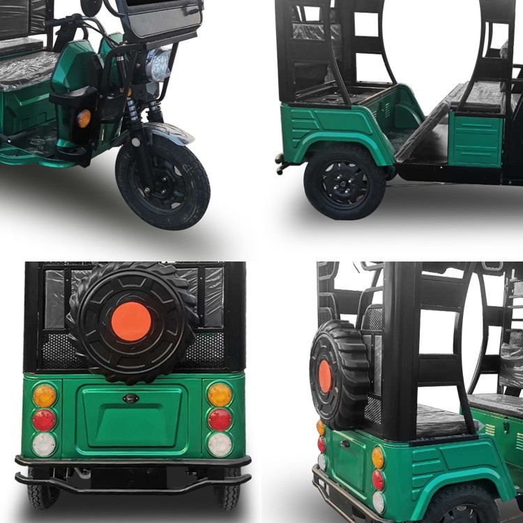 Трицикл пассажирский GreenCamel Пони Рикша New (5чел 60V 1000W 35 км/ч) крыша, дифф фото 5