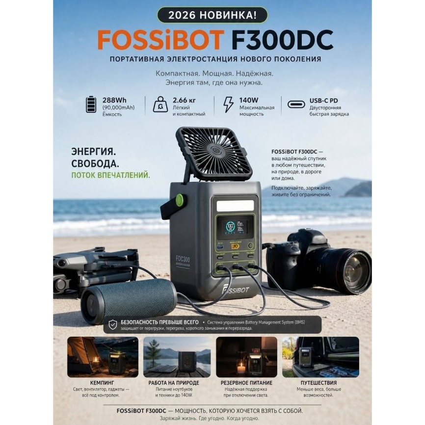Портативная зарядная станция FOSSiBOT FDC300, 90 000 мАч фото 15